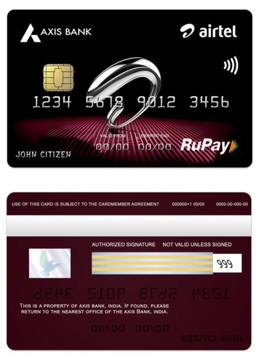 India Axis Bank Airtel RuPay credit card